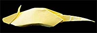 Желтая Крыса из бумаги. Оригами - символ 2008 года.