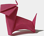 Собака из бумаги. Оригами - символ 2006 года.